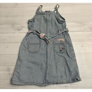 Osh‎ Kosh B'Gosh railroad Stripe Overalls Jumper Dress size 6